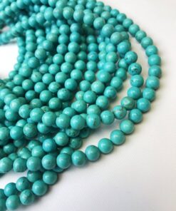 Shop 4mm Natural Howlite Turquoise Smooth Round Beads