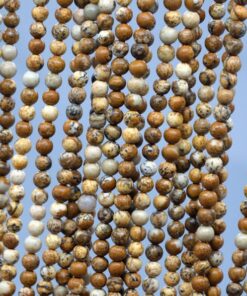 Shop 4mm Natural Picture Jasper Smooth Round Beads