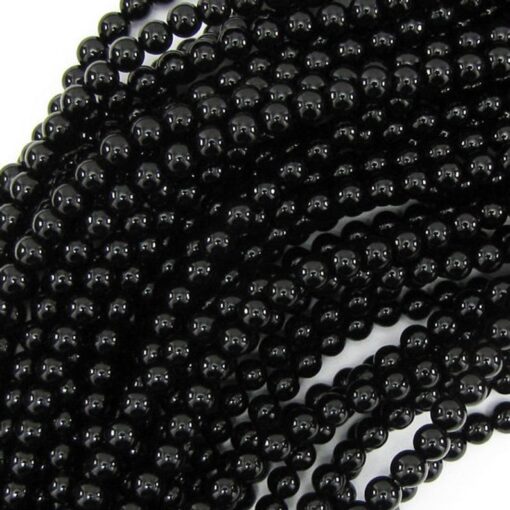 Shop 4mm Natural Black Onyx Smooth Round Beads