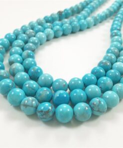 Shop 8mm Natural Howlite Turquoise Smooth Round Beads