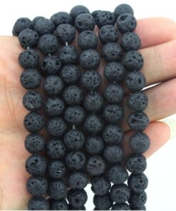 Shop 8mm Natural Lava Smooth Round Beads