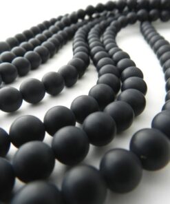 Black Onyx Beads - 8mm round  (Smooth & High Polished for Jewelry