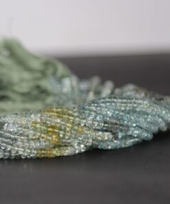 Shop Moss Aquamarine Smooth Rondelle Bead Strand