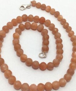 Shop Peach Moonstone Faceted Round Beads Strand