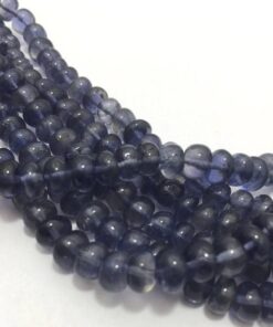 Shop Natural Iolite Smooth Rondelle Beads Strand