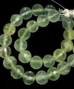 Shop Natural Prehnite Faceted Round Beads Strand