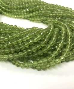 Shop Natural Peridot Faceted Round Beads Strand