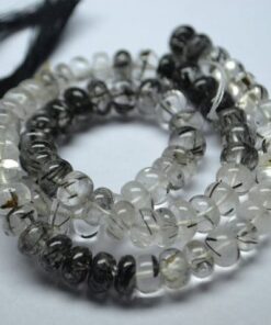 Shop Black Rutile Smooth Rondelle Beads Strand