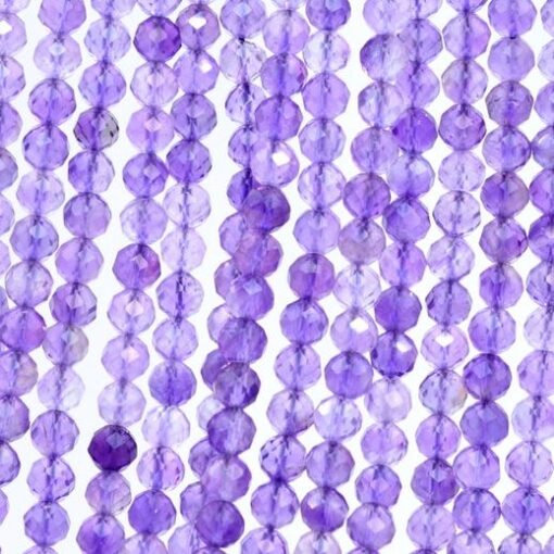 Shop Natural Amethyst Faceted Round Beads Strand