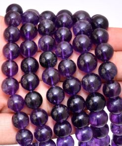 Shop African Amethyst Smooth Round Beads Strand
