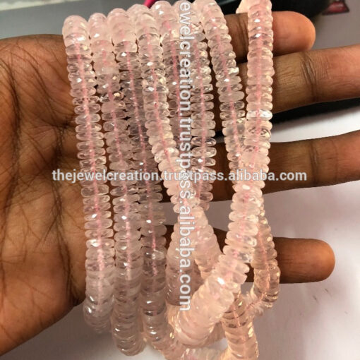 Shop Rose Quartz Faceted Heishi Tyre Beads Strand