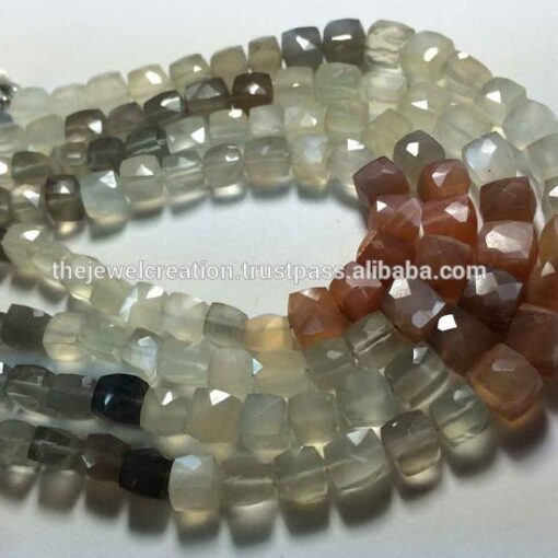 Shop Multi Moonstone Faceted Box Beads Strand