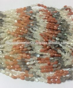 Shop Multi Moonstone Faceted Oval Beads Strand
