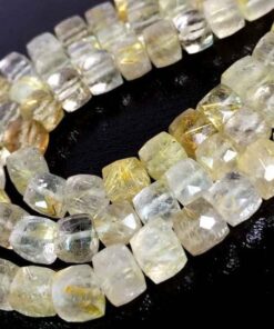 Shop Natural Golden Rutile Faceted Box Beads Strand