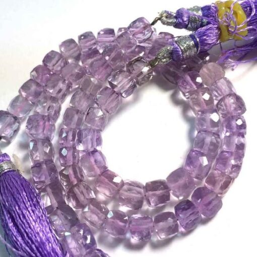 Shop Natural Pink Amethyst Faceted Box Beads Strand