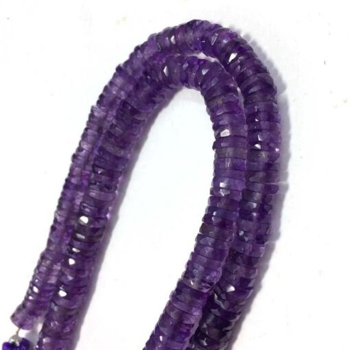 Shop African Amethyst Faceted Heishi Tyre Beads