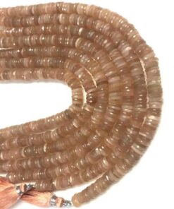 Shop Peach Moonstone Faceted Heishi Tyre Beads