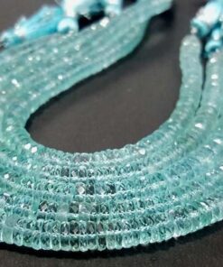 Shop Blue Aquamarine Faceted Heishi Tyre Beads