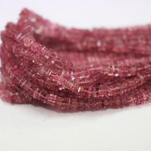 Shop Pink Tourmaline Smooth Square Beads Strand