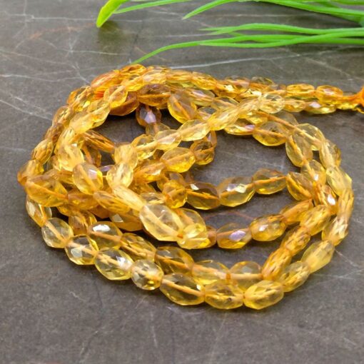 Shop Natural Citrine Faceted Oval Beads Strand