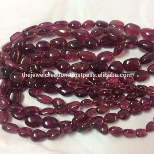 Shop Pink Tourmaline Smooth Tumble Nuggets Beads