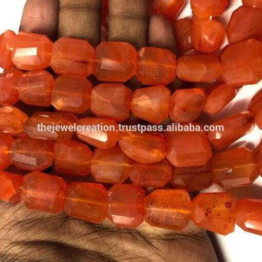 Shop Carnelian Faceted Tumble Nuggets Beads Strand