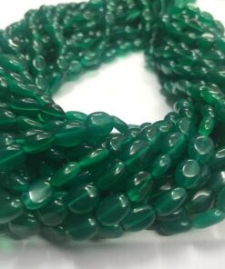 Shop Natural Green Onyx Smooth Oval Beads Strand