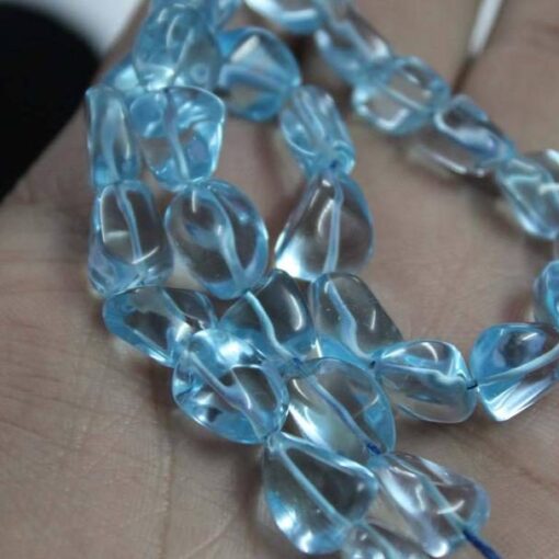 Shop Sky Blue Topaz Smooth Tumble Nuggets Beads