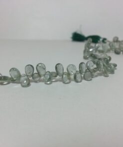 Shop Moss Aquamarine Smooth Pear Beads Strand