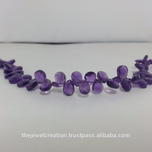 Shop African Amethyst Faceted Pear Beads Strand