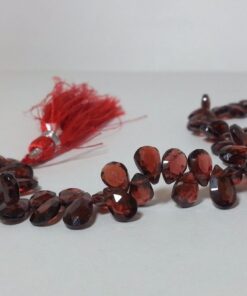 Shop Natural Red Garnet Faceted Pear Beads Strand