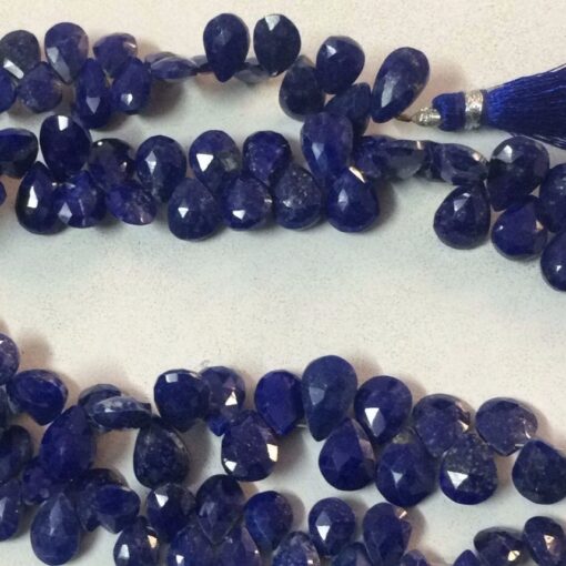 Shop Natural Lapis Lazuli Faceted Pear Beads Strand