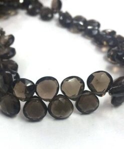 Shop Smoky Quartz Faceted Heart Beads Strand