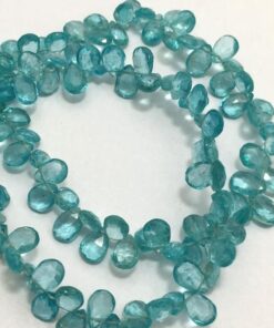 Shop Natural Blue Apatite Faceted Pear Beads Strand