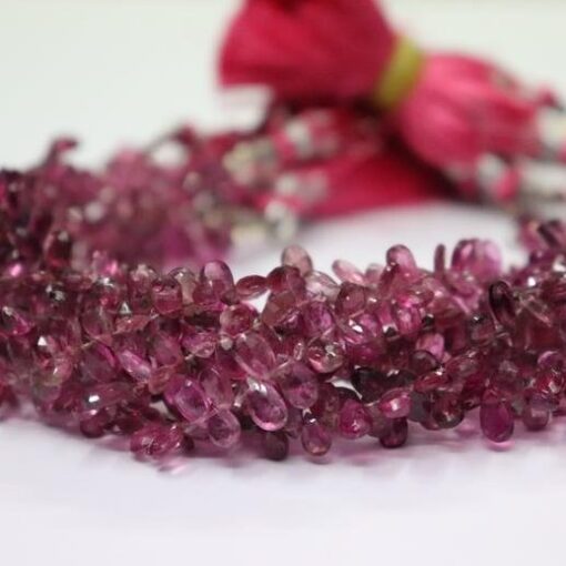 Shop Pink Tourmaline Faceted Pear Beads Strand