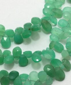 Shop Natural Chrysoprase Faceted Pear Beads Strand