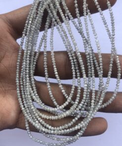 Shop 2mm 3mm Natural Gray Diamond Faceted Rondelle Beads Strand
