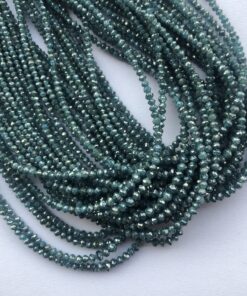 Shop 2mm 3mm Natural Blue Diamond Faceted Rondelle Beads Strand