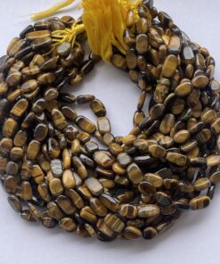 Natural Yellow Tiger Eye Smooth Oval Beads Strand