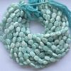 Natural Blue Green Amazonite Smooth Oval Beads Strand