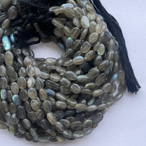 Natural Labradorite Smooth Oval Beads Strand