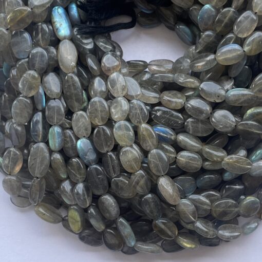 Natural Labradorite Smooth Oval Beads Strand