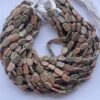 Natural Unakite Smooth Oval Beads Strand