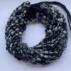 Natural Snowflake Obsidian Smooth Oval Beads Strand