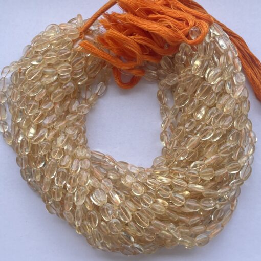Natural Citrine Smooth Oval Beads Strand