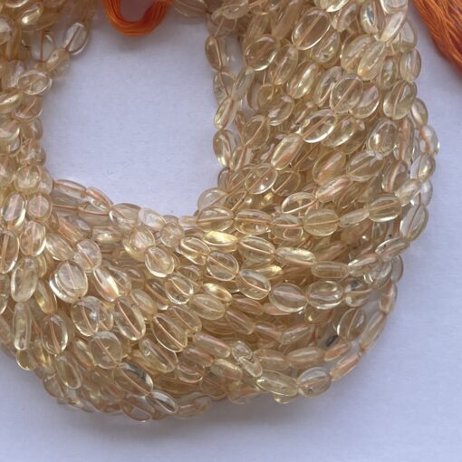 Natural Citrine Smooth Oval Beads Strand