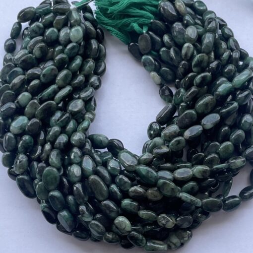 Natural Precious Emerald Smooth Oval Beads Strand