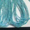 Natural Aquamarine Blue Ethiopian Opal Smooth Rondelle Beads Strand