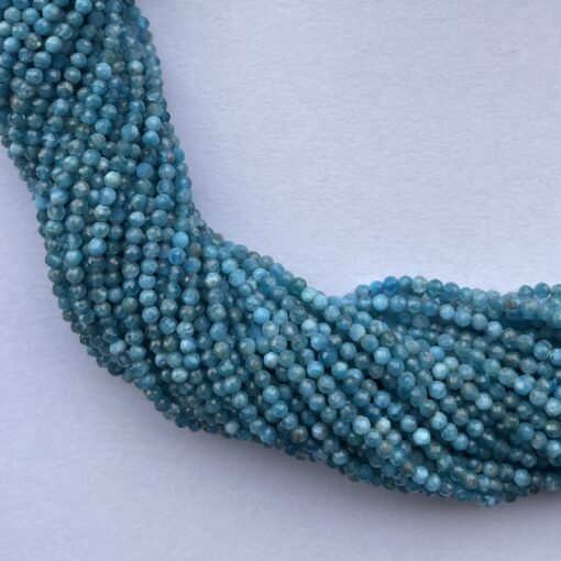 2mm Natural Micro Neon Apatite Stone Faceted Beads Strand