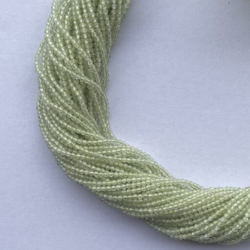 2mm Natural Micro Green Prehnite Stone Faceted Beads Strand